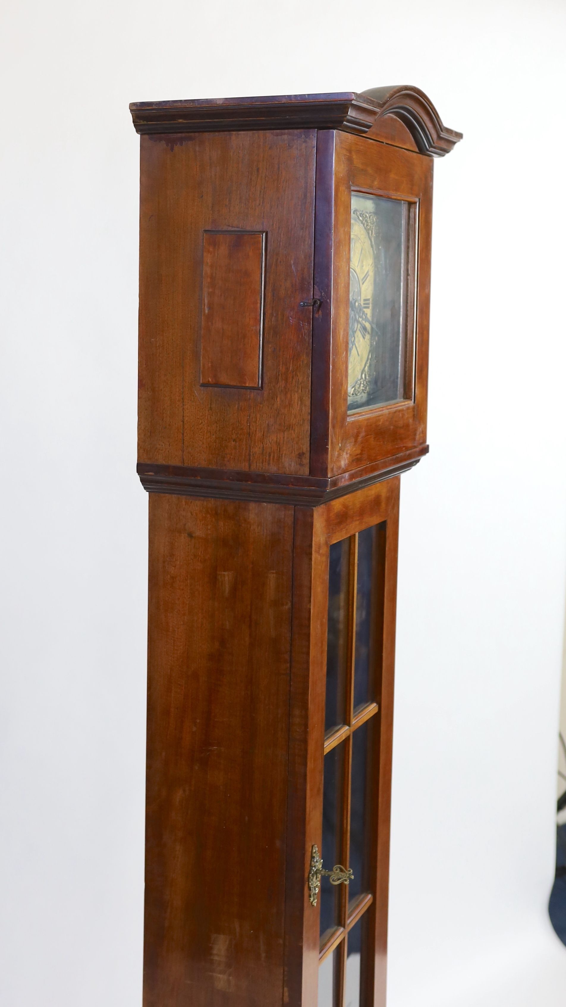 A mahogany cased 8 day longcase clock, by Anton Jagemann, Munchen, with 26cm dial, case 199cm high